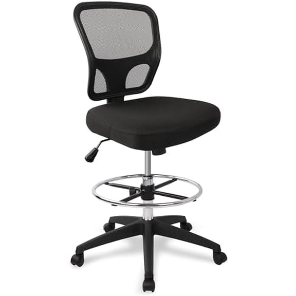 Adjustable Chair for Exam Rooms, Labs, Doctor and Dentist Offices. Easy to Clean! 17"-22" Seat Height NO FOOTRING (Low Desk Height, Black)$$Furniture