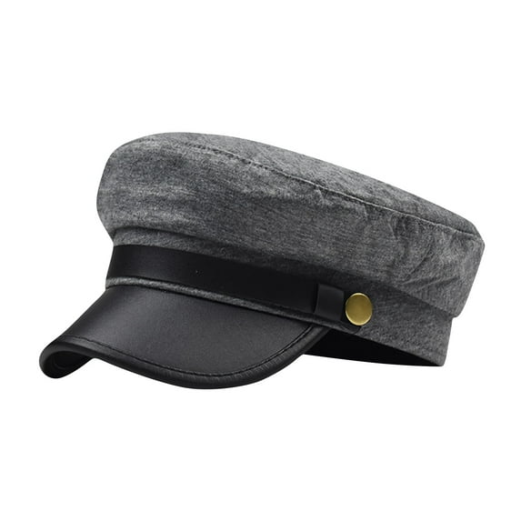 Adjustable Chauffeur Hat for Men Women - Classic Vintage Newsboy Cap Gray