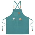 thumbnail image 1 of Adjustable Chef Apron Cross Back Aprons for Kitchen Cooking Art Painting, Turquoise, 1 of 6