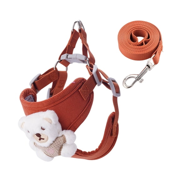 Adjustable Chest Back Harness For Small And Cats Breathable Mesh Cute Bear Design Escape Proof Buckle 12 Dog Leash Small Dogs Dog Front Pack Chihuahua Small Chihuahua Bed Seat Belts for Dogs #1 Cat
