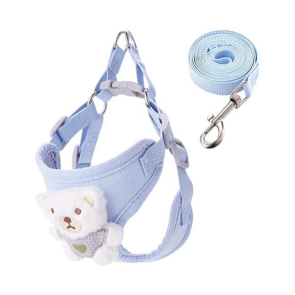 Adjustable Chest Back Harness For Small And Cats Breathable Mesh Cute Bear Design Escape Proof Buckle 12 Dog Leash Small Dogs Dog Front Pack Chihuahua Small Chihuahua Bed Seat Belts for Dogs #1 Cat