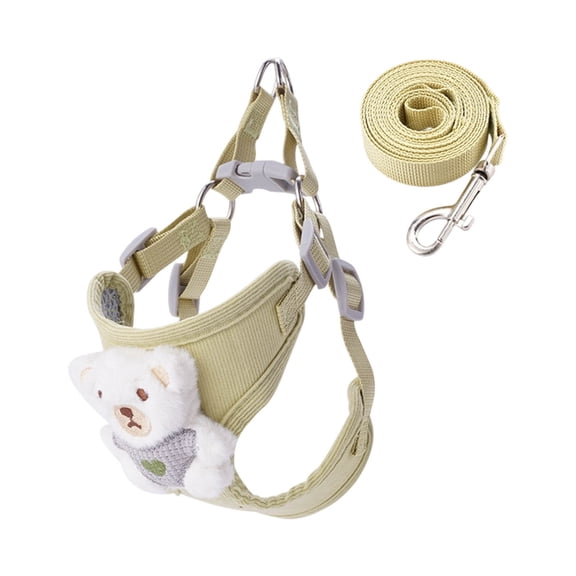 Adjustable Chest Back Harness For Small And Cats Breathable Mesh Cute Bear Design Escape Proof Buckle 12 Dog Leash Small Dogs Dog Front Pack Chihuahua Small Chihuahua Bed Seat Belts for Dogs #1 Cat