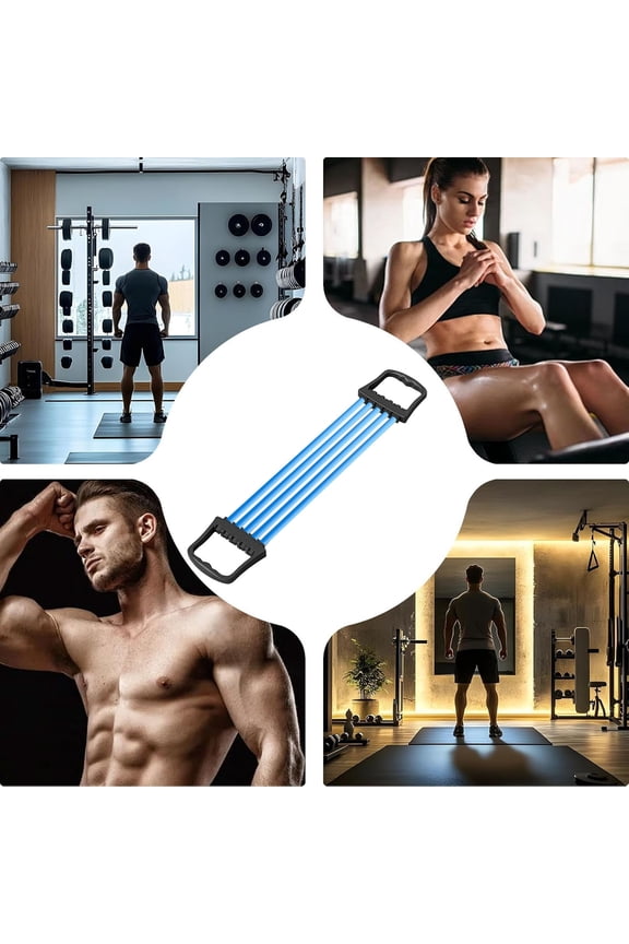 Adjustable Chest Expander with Removable Tubes for Home Gym Upper Body Strength Training