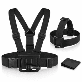 Adjustable Chest Mount Harness and Head Strap Mount for GoPro Hero1,GoPro Hero 2,GoPro Hero3,GoPro Hero3+,GoPro Hero4,Hero4 Session,HERO5 + Microfiber Cloth
