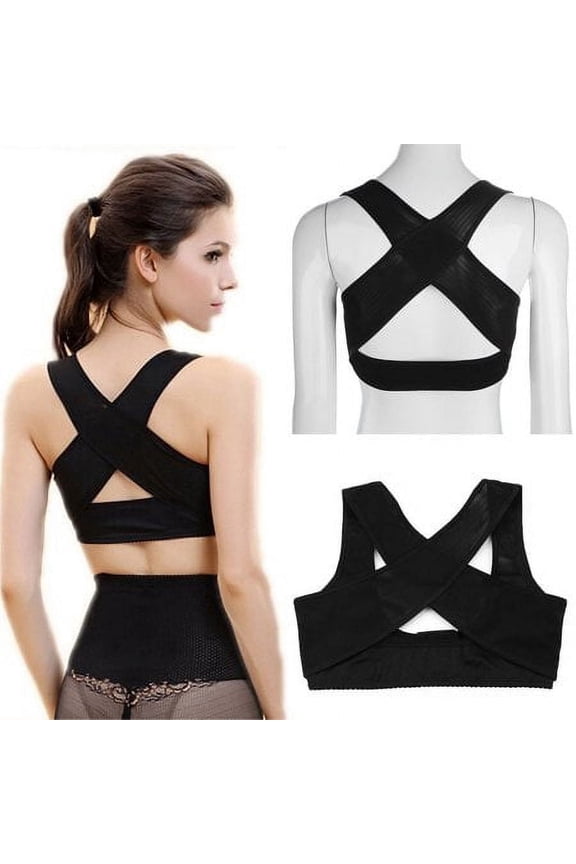 Adjustable Chest Supports for Women Chest Brace up, Back Women Belt Support,Women Posture Corrector Bra Support-XL