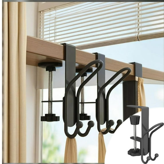 Adjustable Christmas Fireplace Stocking Garland Hanger 2-in-1 Heavy Duty Metal Mantle Hook No Drill Required for Indoor Outdoor Holiday Decorations