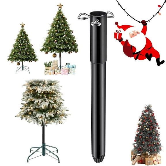 Adjustable Christmas Tree Height Extender - Base Extension Pole with 3 Fixing Screws, Sturdy Metal Rod, Universal Fit Christmas Tree Accessory for Home Holiday Decor, 1*15in, Multicolour