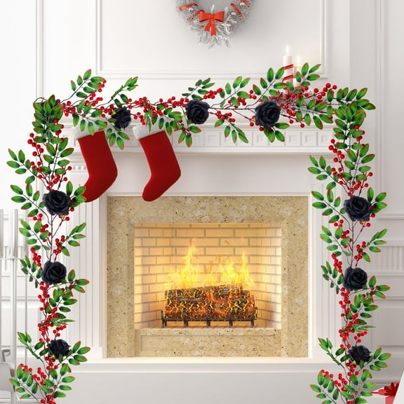 Adjustable Christmas Wreath Decor for Outdoor Indoor Holiday Party Home Garden Yard Door Wall Fireplace Decoration