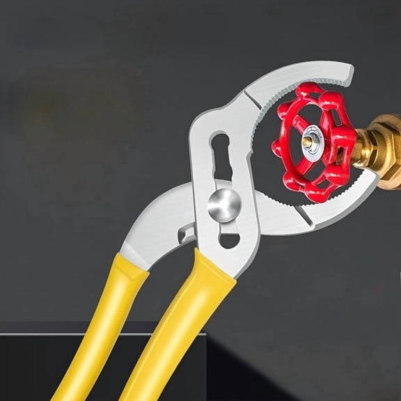 Adjustable Chrome Vanadium Steel Pipe Wrench - Multi-Functional Quick-Adjustment Tool for Home Maintenance and Plumbing, Yellow Handles, Pipe Fitting
