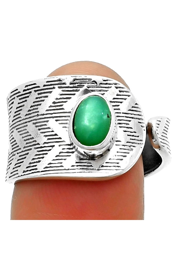 Adjustable Chrysoprase Australia 925 Sterling Silver Ring s.8.5 Jewelry R-1319 SDR170112