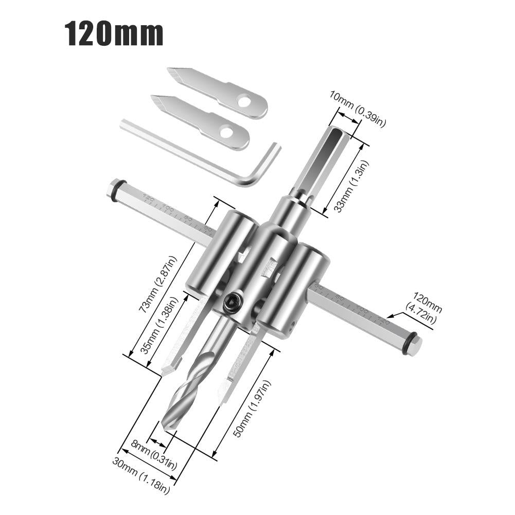Adjustable Circle Hole Cutter Wood DIY Drill Bit Saw Metal Wood Drill