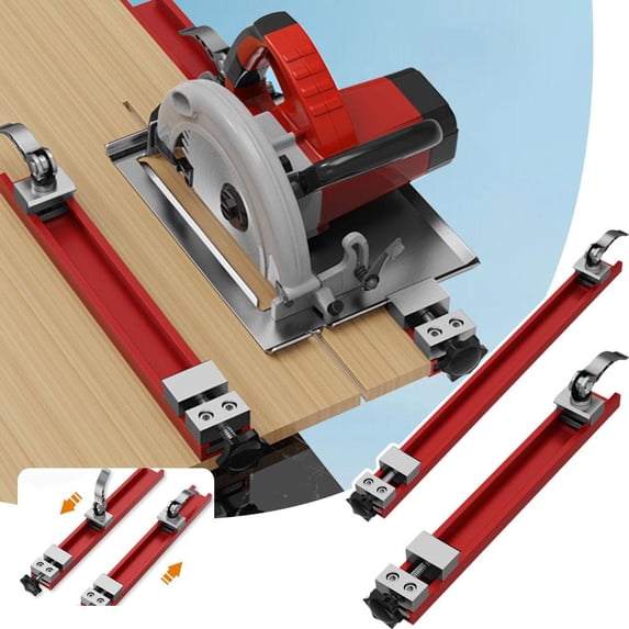 Adjustable Circular Saw Guide Rail for Precision Wood Cutting, Milling Positioning Clamp with Dual Locking System, Lightweight & Portable Power Tool Accessory for Woodworking & DIY