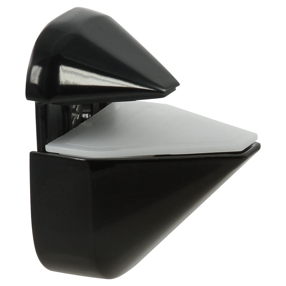 Adjustable Clamp Shelf Brackets (pair) for Glass/Wood. Black. For 1/8