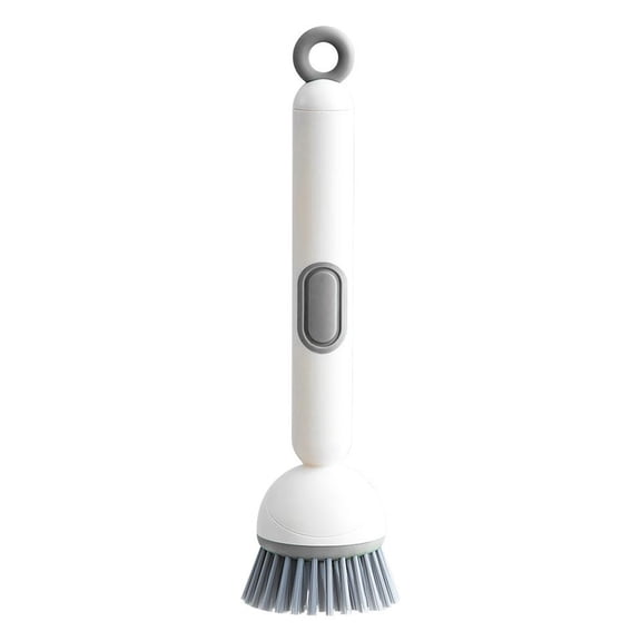 Adjustable Cleaning Brush with Liquid Dispenser,6-Level Adjustable Handle&Refillable PET Head,Soap Scrub Dispensing Dish Bru