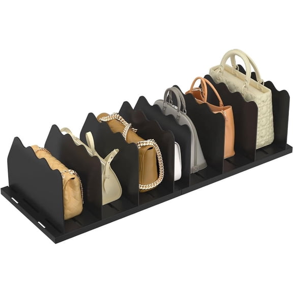 Adjustable Closet Shelf Dividers, Multi-Purpose Storage Separators for Handbags Purses Books, Universal Use in Bedroom, Office, Kitchen, Bathroom, Black