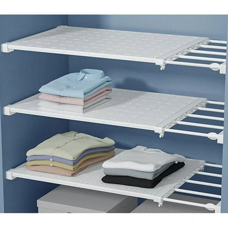 Adjustable Closet Storage Shelves, Tension Shelf Storage,Expandable  Wardrobe Shelves Organizer System for Kitchen, Under Sink,Cupboard,  Wardrobe and