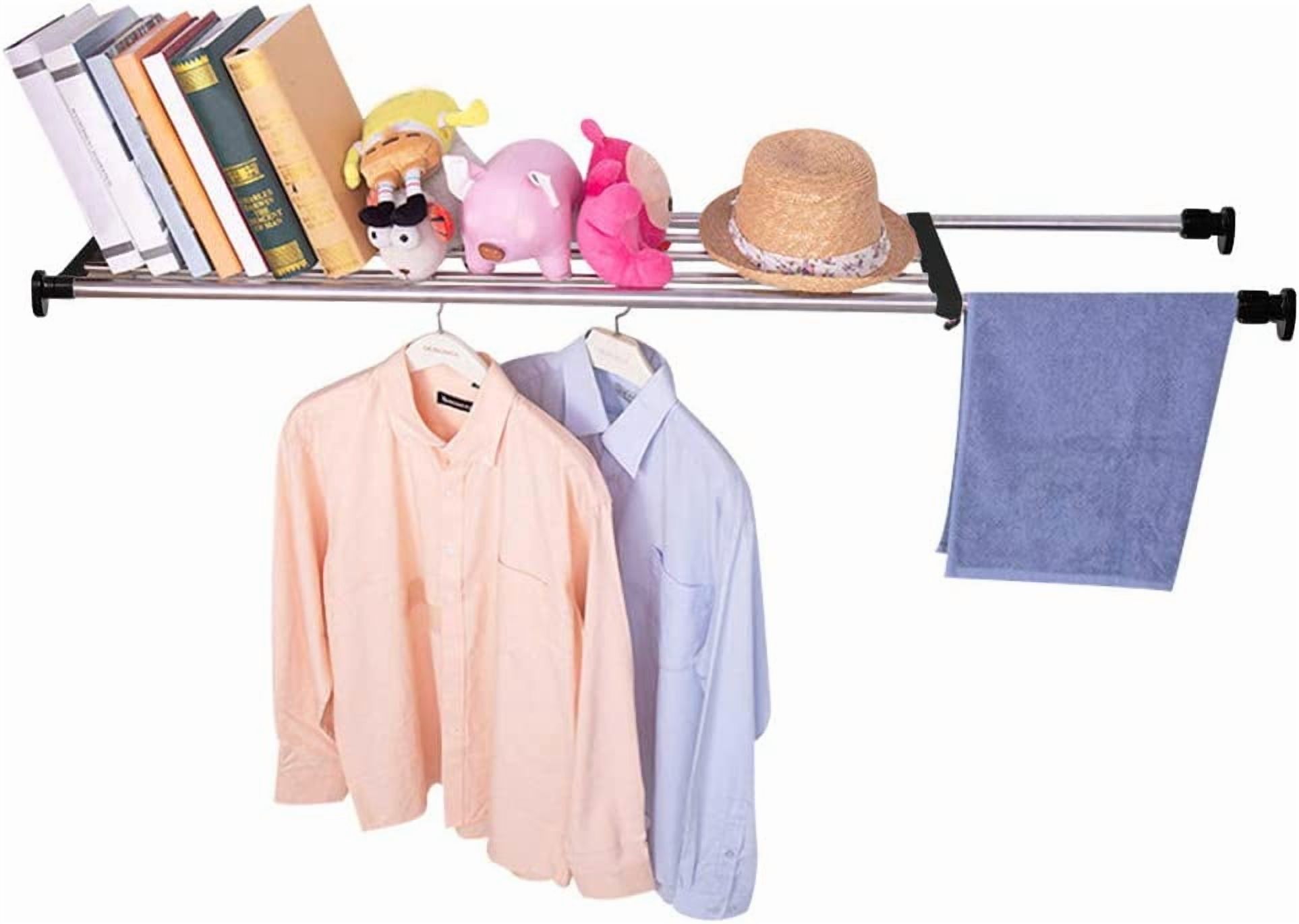 Adjustable Closet Tension Shelf Expandable Cabinet Hanging Rod Metal ...
