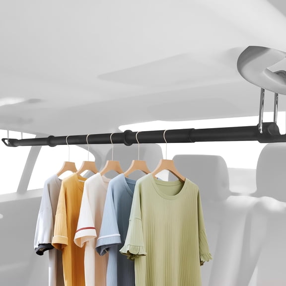 Adjustable Clothes Hanger Bar, 32-54 Inch Heavy-Duty Telescopic Rod, Wrinkle- Clothing Rack for , SUVs, , and Black
