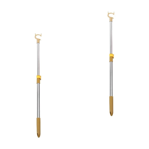 Adjustable Clothesline Pole Rod Telescopic Rail Christmas Lights Hanger Support Metal Aluminum Stainless Steel 2 PCS