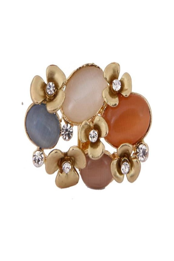 Adjustable Cocktail Druzy and Zircon Stone Ring