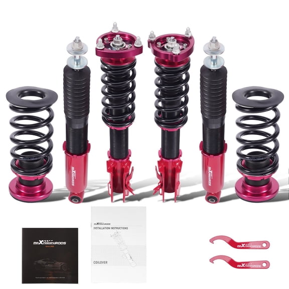 Adjustable Coilovers Suspension Kit for Honda Civic/Si 2006-2011 & Acura CSX, 1-3 Lowering, Twin Tube Shock, 55CrSi Springs, Red Finish, SKU: 91896392