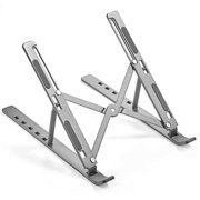 Adjustable Collapsible MacBook, ipad, Tablet, or Laptop Stand For Desk. Perfect MacBook, ipad, Tablet, or Laptop Holder For Travel. Convenient and Foldable. Grey