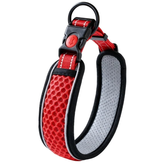 Adjustable Collar For Small Medium Large Dogs Soft Nylon Padded Collar With Quick Release Buckle Reflective Strip For Night Walks Comfortable Breathable Design For Puppy And Cat Dog Camping