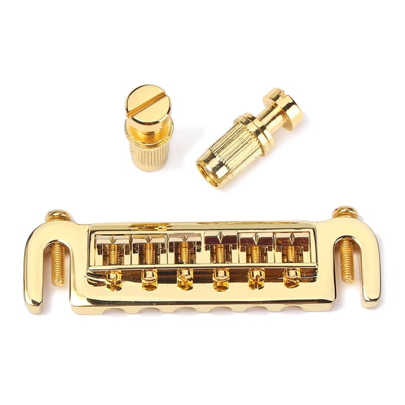 Adjustable Combination Saddle Electric Guitar Bridge Wraparound Bridge Stop Tailpiece Electric Guitar Parts with Rollers