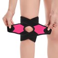 thumbnail image 1 of Adjustable Compression Knee Brace Cross Support for Arthritis Pain Meniscus Tear Sports Protection Rose Red, 1 of 4