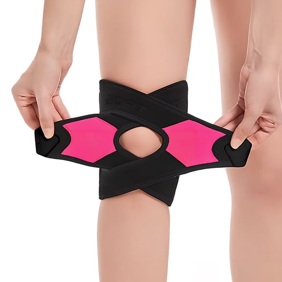 Adjustable Compression Knee Brace Cross Support for Arthritis Pain Meniscus Tear Sports Protection Rose Red