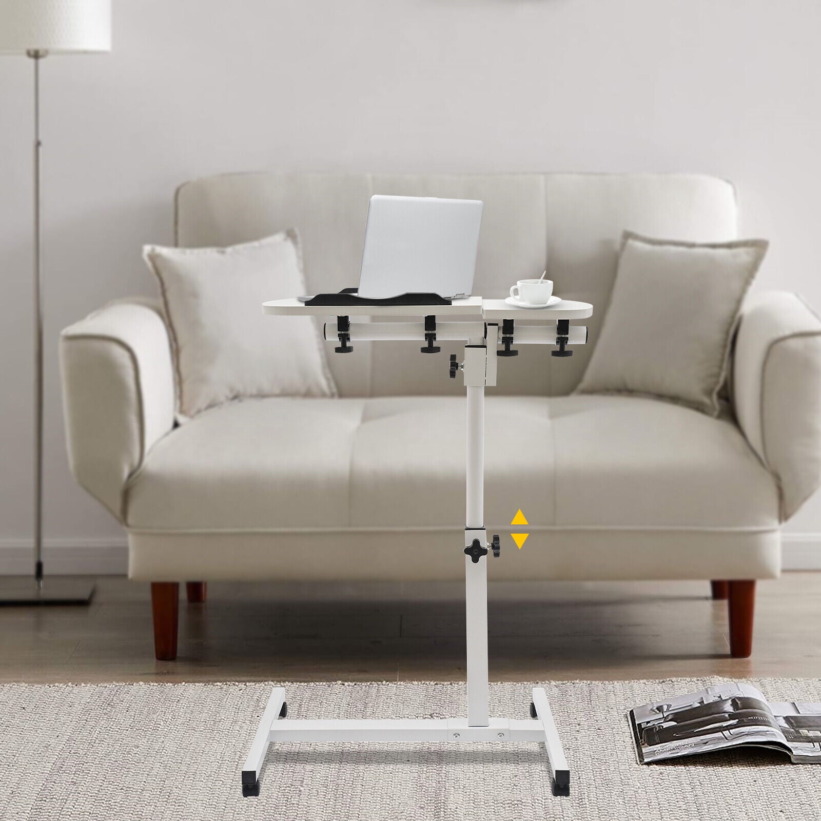 Adjustable Computer Desk Stand with Wheels Adjustable Laptop Desk Stand Table Stand, Adjustable Rolling Laptop Table
