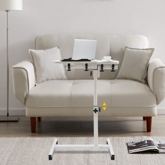 Adjustable Computer Desk Stand with Wheels Adjustable Laptop Desk Stand Table Stand, Adjustable Rolling Laptop Table