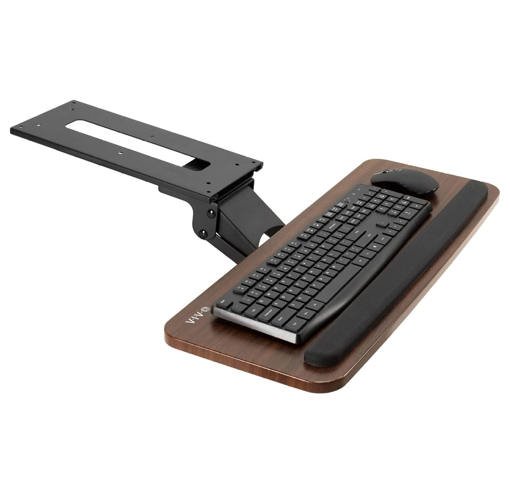 Dark Wood Adjustable Ergonomic Keyboard and Mouse Tray