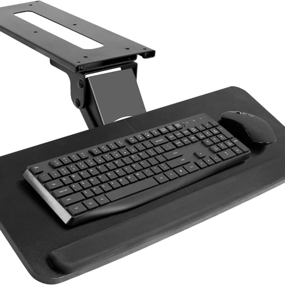 Adjustable Computer Keyboard & Mouse Platform Tray Ergonomic Under Table Desk Mount Drawer Underdesk Shelf