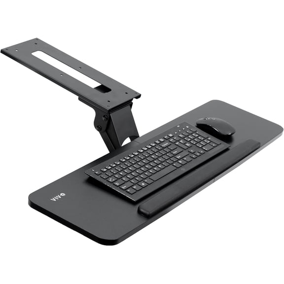 Adjustable Computer Keyboard and Mouse Platform Tray, 34 x 10 inch Ergonomic Under Table Desk Mount Drawer Underdesk Shelf, Black, MOUNT-KB36B