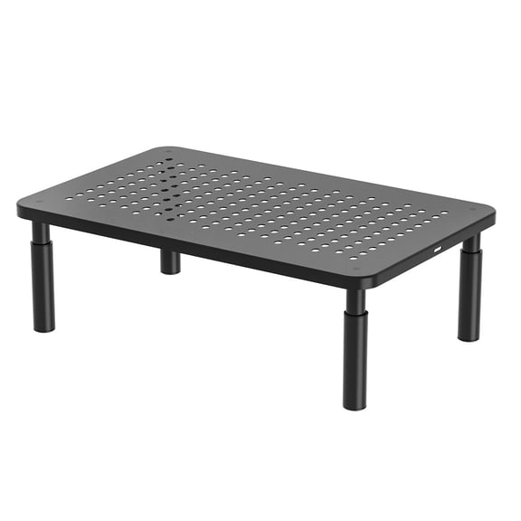 Adjustable Computer Monitor Stand Riser Black Desk Organizer with Underneath Storage for Laptop Monitor Office Home School Supplies