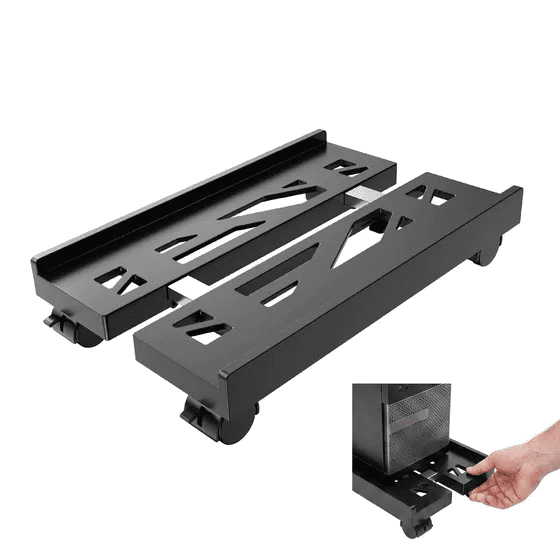 Adjustable Computer Tower Stand, Ventilated Mobile CPU Holder, Under Desk PC Floor Cart Computer Riser, PC Gaming Accessories, Fits Most PC Tower for Students and Gamers