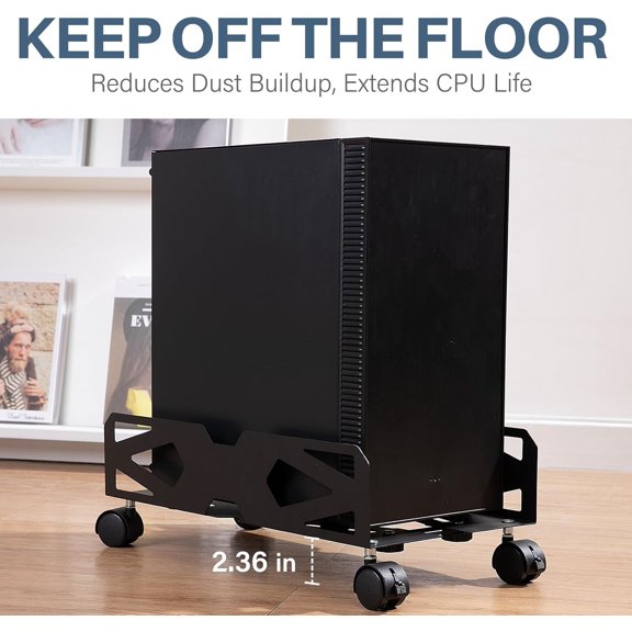 Adjustable Computer Tower Stand, Ventilated PC Tower Stand with 4 Caster Wheels,Mobile Under Desk CPU Holder, PC Cart, Computer Riser for Most Gamers and Students$$