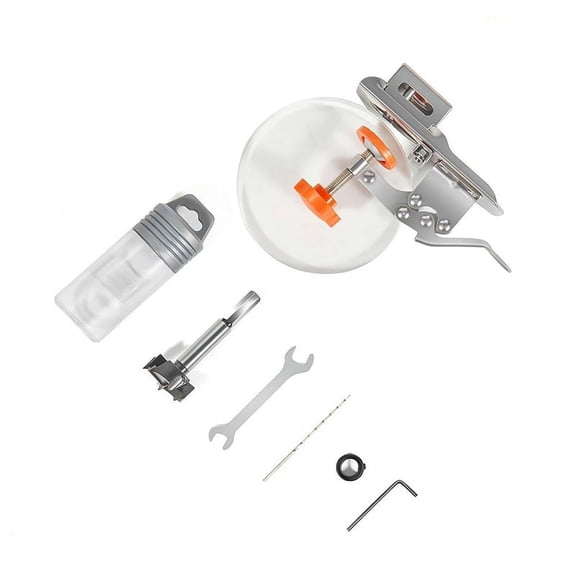 Adjustable Concealed Hinge Jig Kit, 0-30mm Door Installation Tool with Positioning, Stainless Steel New