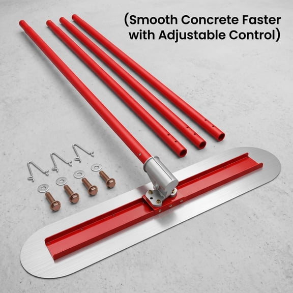 Adjustable Concrete Bull Float, 47.2 x 11.8 inches, Large Surface Concrete Finishing Tools Kit, Concrete Float Tool with 4 Handles and Bull Float Bracket for Concrete Finishing