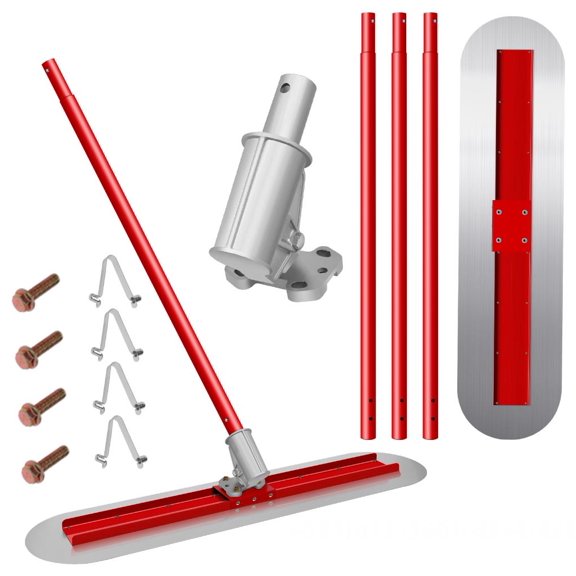 Adjustable Concrete Bull Float, 47.2 x 11.8 inches, Stainless Steel Concrete Float Tool, Cement Finishing Tool with 4 Handles for Smooth Finishing and Leveling