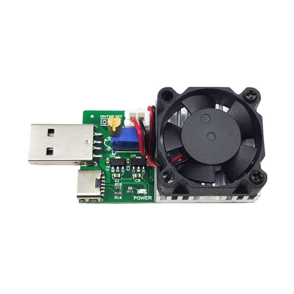 Adjustable Constant Current USB Electronic Load Module DC3.7-13V Input With Thermals Fan Control For Precisions Testing