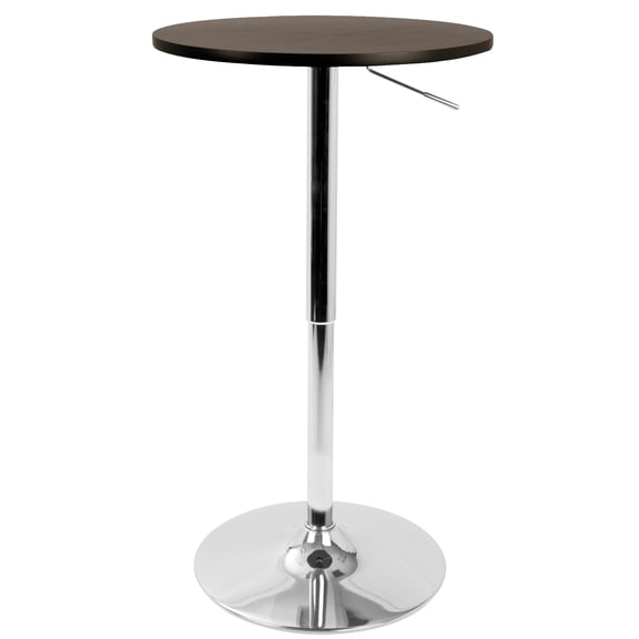 Adjustable Contemporary Table Round Brown Perfect for Dinettes or Plumbing