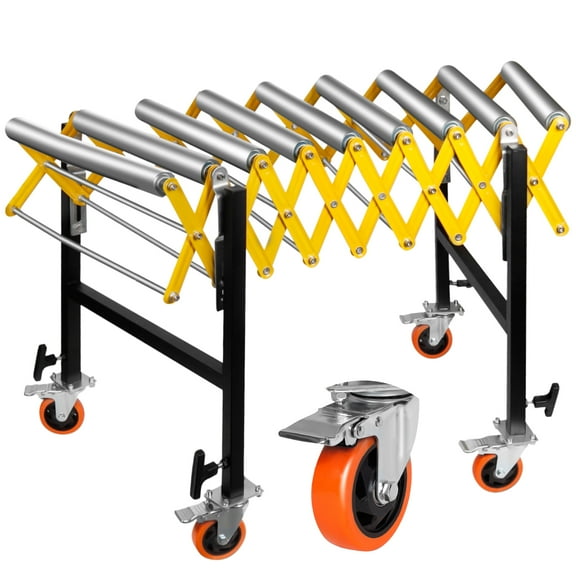 Adjustable Conveyor Roller 660lb, 23.6-50in Expandable, Heavy-Duty Steel transport aid for Warehouses, Construction Sites, Home Movers