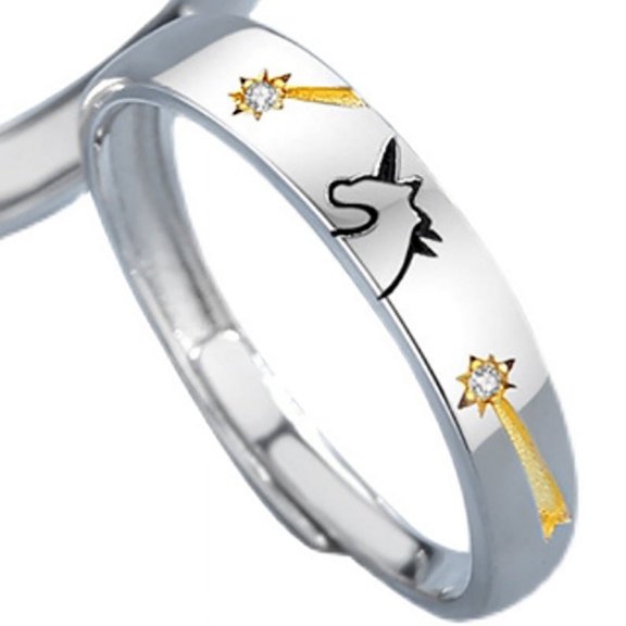 Adjustable Copper Couple Rings For Long Distance Relationships, Trendy Korean Style Rings For Lovers, Set of 1 or 2 Rings