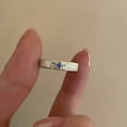 thumbnail image 1 of Womens Copper Cross Ring With Blue Diamond Accent Electroplated Elegant Adjustable Opening Fashion Jewelry Gift, 1 of 6