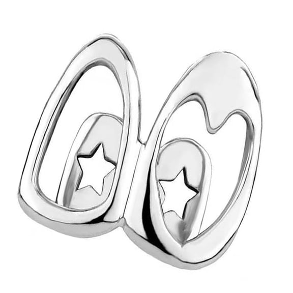 Adjustable Copper Plated Heart Cutout Teeth Covers Convenient Accessory Decoration for Street Styles Lovers Wear