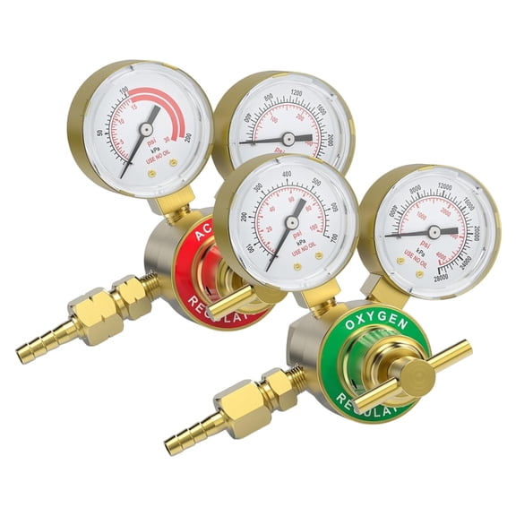 Adjustable Copper Pressure Gauge with T Handle for Acetylene Oxygen Regulators