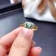 thumbnail image 1 of Adjustable Copper Ring For Women, Electroplated Emerald Fashion Ring, Gold Tone, Perfect Gift For Her, 1 of 5
