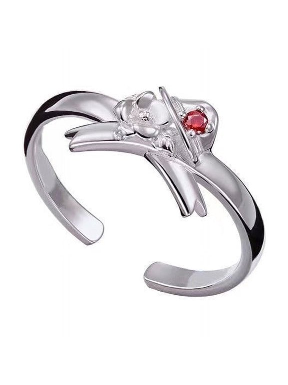 Adjustable Copper Ring Ornament for Unisex Anime Fans  Irregular Design Secondary Element Style Unique Gift Idea